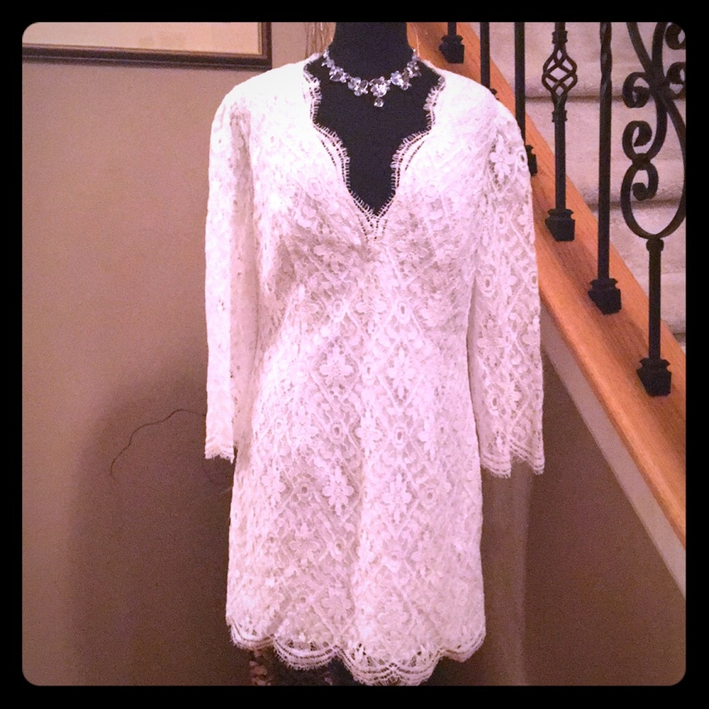 Lilly Pulitzer White Lace Midi Dress